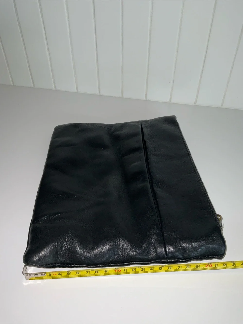 The Sak Black Leather Wristlet Clutch with Removable Strap